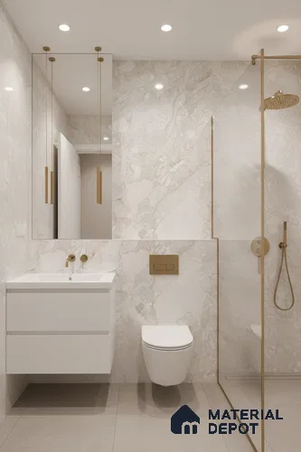 Marble Wall & Floor Tile TL 05116 Marblis Sandy Veil 4 ft x 2 ft Vitrified Endless Glossy Finish - 9 mm (Random 4) | Suitable for Living Room, Bedroom & Bathroom