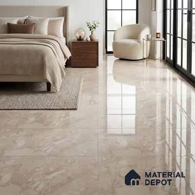 Marble Wall & Floor Tile TL 05116 Marblis Sandy Veil 4 ft x 2 ft Vitrified Endless Glossy Finish - 9 mm (Random 4) | Suitable for Living Room, Bedroom & Bathroom
