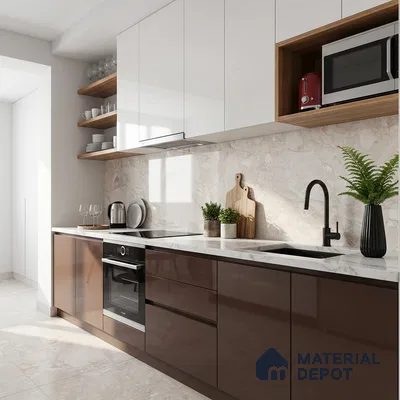 Marble Wall & Floor Tile TL 05116 Marblis Sandy Veil 4 ft x 2 ft Vitrified Endless Glossy Finish - 9 mm (Random 4) | Suitable for Living Room, Bedroom & Bathroom