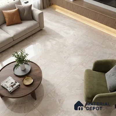 Marble Endless Breccia Oniciata Wall & Floor Tile TL 05116 Sand Beige 4 ft x 2 ft Glossy Finish Vitrified Tile - 9 mm | 4 Random Designs | Suitable For Living Room, Bedroom, Dining