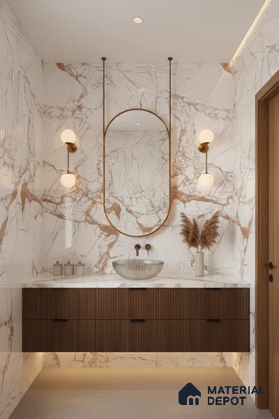 Marble Wall & Floor Tile TL 05117 B Marblis Italino Raven Light 4 ft x 2 ft Vitrified Endless High Gloss Finish - 9 mm (Random 4) | Suitable for Living Room, Bedroom & Bathroom