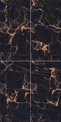 Marble Endless Portoro Wall & Floor Tile TL 05117 Onyx Black 4 ft x 2 ft High Gloss Finish Vitrified Tile - 9 mm | 4 Random Designs | Suitable For Living Room, Bedroom, Dining