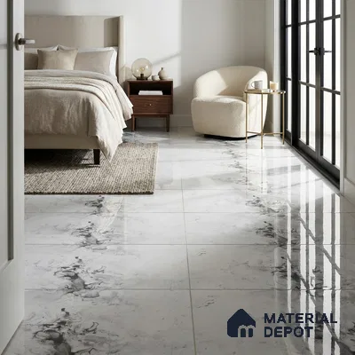 Marble Wall & Floor Tile TL 05118 B Marblis Blizzard Shine 4 ft x 2 ft Vitrified Endless Glossy Finish - 9 mm (Random 4) | Suitable for Living Room, Bedroom & Bathroom