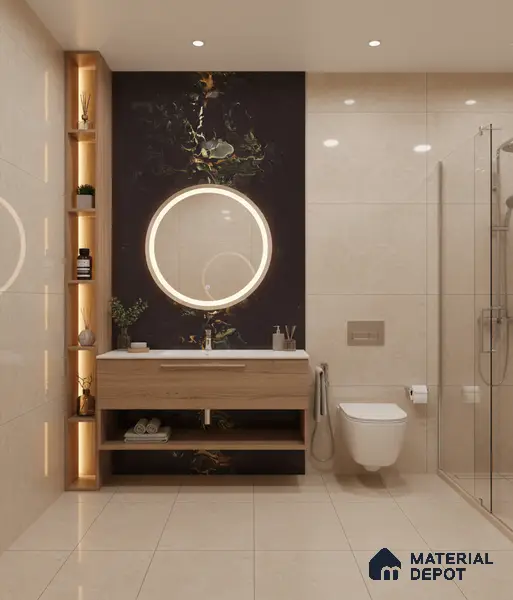 Marble Wall & Floor Tile TL 05118 Marblis Eclipse 4 ft x 2 ft Vitrified Endless High Gloss Finish - 9 mm (Random 4) | Suitable for Living Room, Bedroom & Bathroom