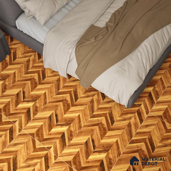 Wooden Wall & Floor Tile TL 05123 Mokuzai Sienna Timber 4 ft x 2 ft Vitrified Endless Matte Finish - 9 mm | Suitable for Living Room, Bedroom & Bathroom