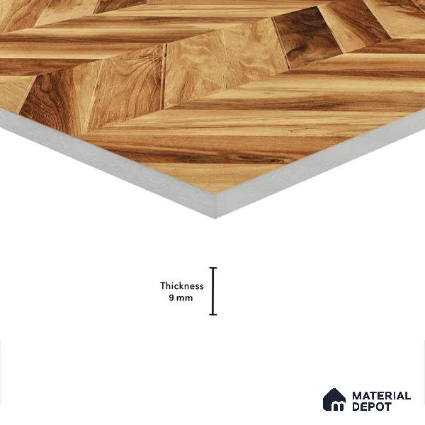 Wooden Wall & Floor Tile TL 05123 Mokuzai Sienna Timber 4 ft x 2 ft Vitrified Endless Matte Finish - 9 mm | Suitable for Living Room, Bedroom & Bathroom
