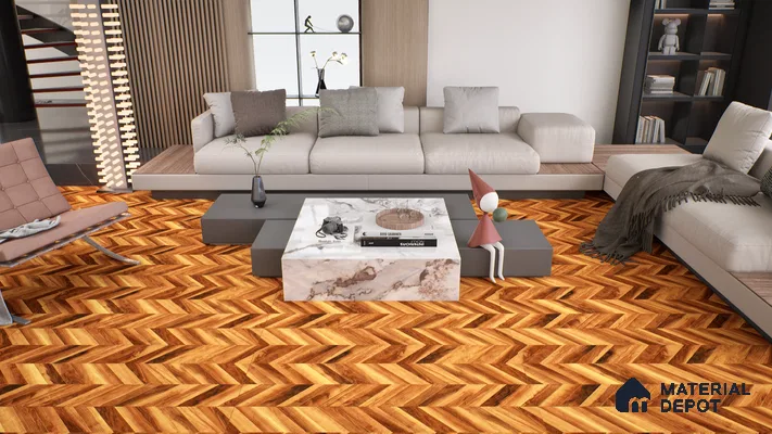 Wooden Wall & Floor Tile TL 05123 Mokuzai Sienna Timber 4 ft x 2 ft Vitrified Endless Matte Finish - 9 mm  | Suitable for Living Room, Bedroom & Bathroom