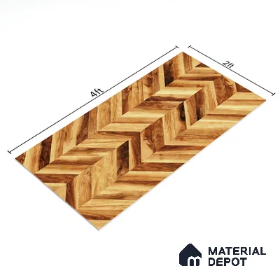 Wooden Wall & Floor Tile TL 05123 Mokuzai Sienna Timber 4 ft x 2 ft Vitrified Endless Matte Finish - 9 mm  | Suitable for Living Room, Bedroom & Bathroom