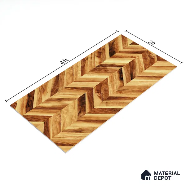 Wooden Wall & Floor Tile TL 05123 Mokuzai Sienna Timber 4 ft x 2 ft Vitrified Endless Matte Finish - 9 mm | Suitable for Living Room, Bedroom & Bathroom