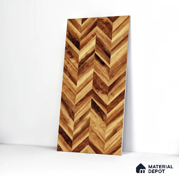 Wooden Wall & Floor Tile TL 05123 Mokuzai Sienna Timber 4 ft x 2 ft Vitrified Endless Matte Finish - 9 mm | Suitable for Living Room, Bedroom & Bathroom