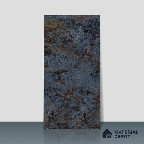 Stone Wall & Floor Tile TL 05125 Cobalt Cascade 4 ft x 2 ft Matte Finish Vitrified Tile - 9 mm | 4 Random Designs | Suitable for Living Room, Dining, Feature / Accent Walls