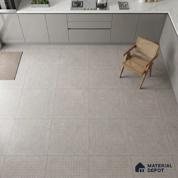 Stone Floor Tile TL 05126 Ash Decor 2 ft x 2 ft Matte Finish Anti Skid Vitrified Tile - 12 mm | Suitable for Balcony, Terrace & Coutyard