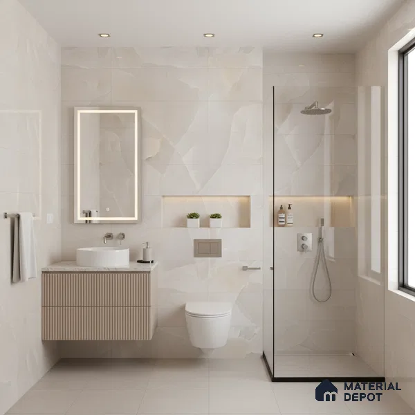 Marble Wall & Floor Tile TL 05129 Marblis Arctic Onyx 4 ft x 2 ft Vitrified Endless Glossy Finish - 9 mm (Random 3) | Suitable for Living Room, Bedroom & Bathroom