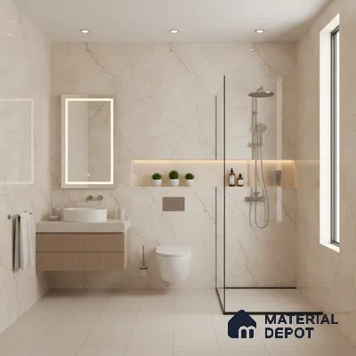 Marble Wall & Floor Tile TL 05131 Marblis Bottochino Mirage 4 ft x 2 ft Vitrified Endless Glossy Finish - 9 mm (Random 2) | Suitable for Living Room, Bedroom & Bathroom