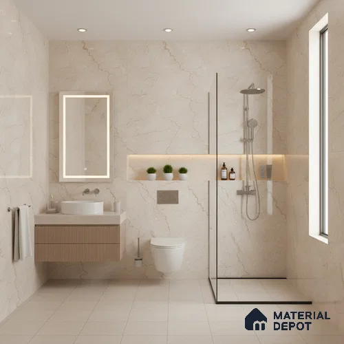 Marble Wall & Floor Tile TL 05131 Marblis Bottochino Mirage 4 ft x 2 ft Vitrified Endless Glossy Finish - 9 mm (Random 2) | Suitable for Living Room, Bedroom & Bathroom