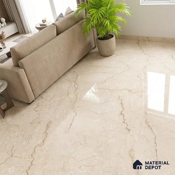 Marble Wall & Floor Tile TL 05131 Marblis Bottochino Mirage 4 ft x 2 ft Vitrified Endless Glossy Finish - 9 mm (Random 2) | Suitable for Living Room, Bedroom & Bathroom