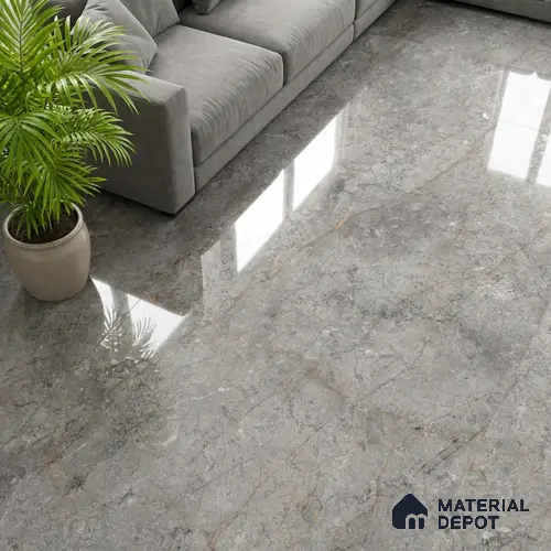 Marble Wall & Floor Tile TL 05132 Marblis Storm Cloud 4 ft x 2 ft Vitrified Endless Glossy Finish - 9 mm (Random 4) | Suitable for Living Room, Bedroom & Bathroom