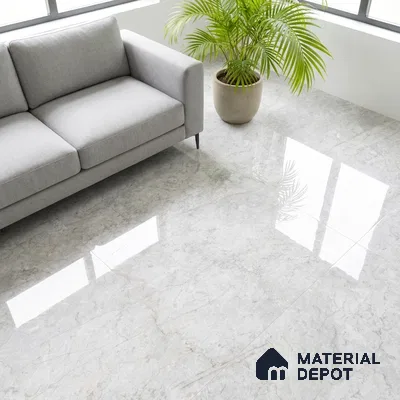 Marble Wall & Floor Tile TL 05133 Marblis Arctic Frost 4 ft x 2 ft Vitrified Endless Glossy Finish - 9 mm (Random 4) | Suitable for Living Room, Bedroom & Bathroom