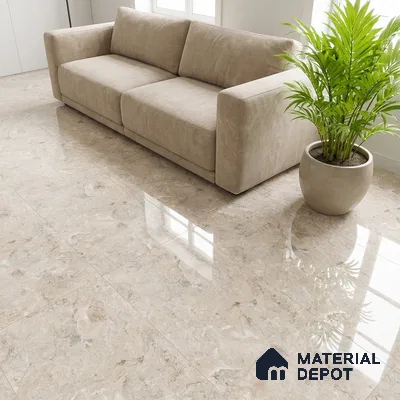 Marble Wall & Floor Tile TL 05134 Marblis Chestnut Vein 4 ft x 2 ft Vitrified Endless Glossy Finish - 9 mm (Random 4) | Suitable for Living Room, Bedroom & Bathroom
