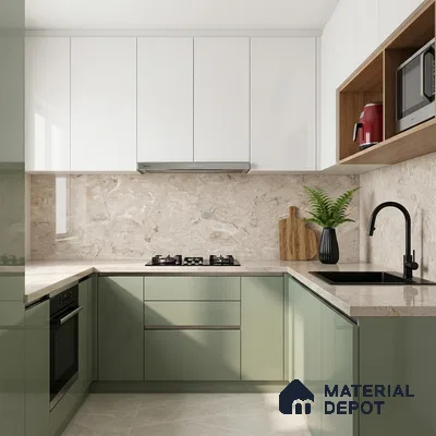 Marble Wall & Floor Tile TL 05134 Marblis Chestnut Vein 4 ft x 2 ft Vitrified Endless Glossy Finish - 9 mm (Random 4) | Suitable for Living Room, Bedroom & Bathroom