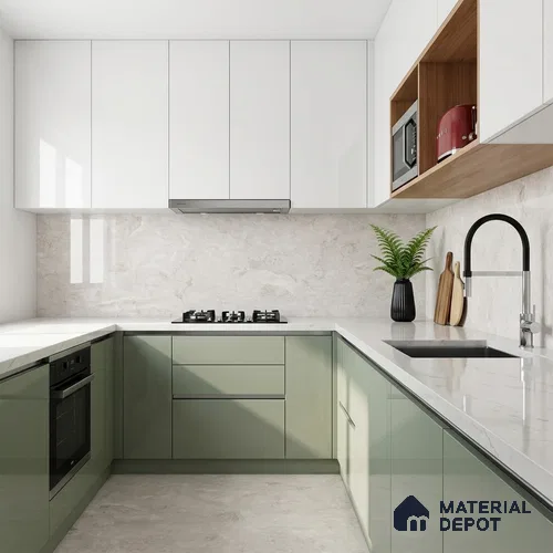 Marble Wall & Floor Tile TL 05135 Marblis Ivory Dream 4 ft x 2 ft Vitrified Endless Glossy Finish - 9 mm (Random 4) | Suitable for Living Room, Bedroom & Bathroom