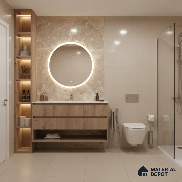 Marble Wall & Floor Tile TL 05136 Marblis Walnut Elegance 4 ft x 2 ft Vitrified Endless Glossy Finish - 9 mm (Random 4) | Suitable for Living Room, Bedroom & Bathroom