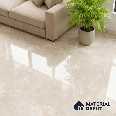 Marble Wall & Floor Tile TL 05137 Marblis Sandstone Elegance 4 ft x 2 ft Vitrified Endless Glossy Finish - 9 mm (Random 4) | Suitable for Living Room, Bedroom & Bathroom