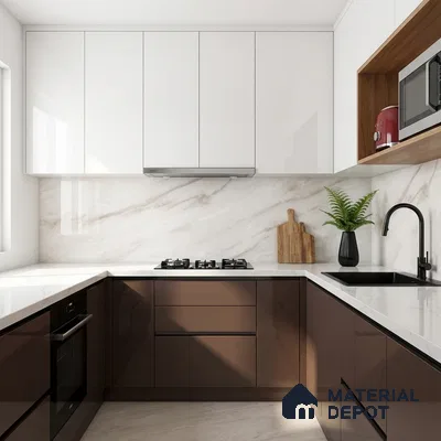 Marble Wall & Floor Tile TL 05142 Marblis Snow Blossom 4 ft x 2 ft Vitrified  Glossy Finish - 9 mm (Random 6) | Suitable for Living Room, Bedroom & Bathroom