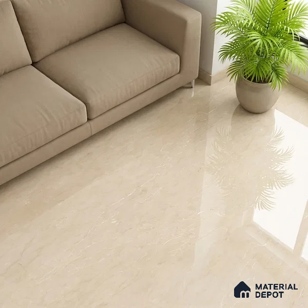 Marble Wall & Floor Tile TL 05144 Marblis Golden Dune 4 ft x 2 ft Vitrified Glossy Finish - 9 mm (Random 4) | Suitable for Living Room, Bedroom & Bathroom