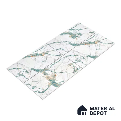 Marble Endless Calacatta Wall & Floor Tile TL 05146 Off-White 4 ft x 2 ft Glossy Finish Vitrified Tile - 9 mm | 3 Random Designs | Suitable For Living Room, Bedroom, Dining