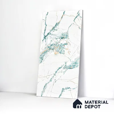 Marble Endless Calacatta Wall & Floor Tile TL 05146 Off-White 4 ft x 2 ft Glossy Finish Vitrified Tile - 9 mm | 3 Random Designs | Suitable For Living Room, Bedroom, Dining