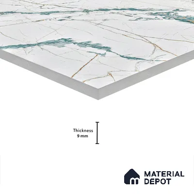 Marble Endless Calacatta Wall & Floor Tile TL 05146 Off-White 4 ft x 2 ft Glossy Finish Vitrified Tile - 9 mm | 3 Random Designs | Suitable For Living Room, Bedroom, Dining