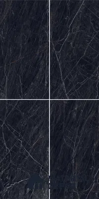 Marble Sahara Noir Wall & Floor Tile TL 05148 Graphite Black 4 ft x 2 ft High Gloss Finish Vitrified Tile - 9 mm | 4 Random Designs | Suitable For Living Room, Bedroom, Dining