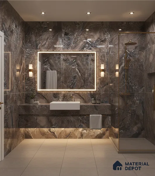 Marble Wall & Floor Tile TL 05149 Marblis Fez Fantasy 4 ft x 2 ft Vitrified High Gloss Finish - 9 mm (Random 4) | Suitable for Living Room, Bedroom & Bathroom