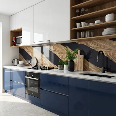 Wood Wall & Floor Tile TL 05150 Mokuzai Hazelwood 4 ft x 2 ft Vitrified Endless High Gloss Finish - 9 mm (Random 2) | Suitable for Living Room, Bedroom & Bathroom