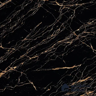 Marble Portoro Wall & Floor Tile TL 05153 Jet Black 4 ft x 2 ft High Gloss Finish Vitrified Tile - 9 mm | 6 Random Designs | Suitable For Living Room, Bedroom, Dining