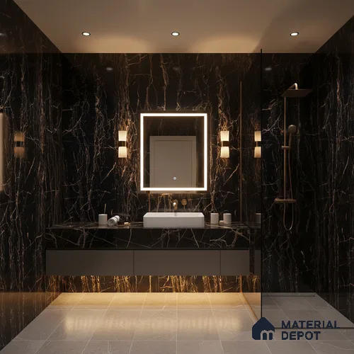 Marble Wall & Floor Tile TL 05153 Marblis Onyx Whisper 4 ft x 2 ft Vitrified  High Gloss Finish - 9 mm (Random 6) | Suitable for Living Room, Bedroom & Bathroom