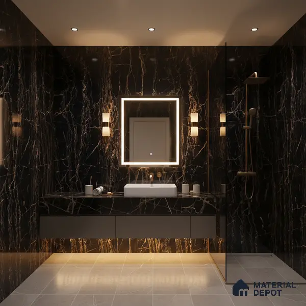 Marble Wall & Floor Tile TL 05153 Marblis Onyx Whisper 4 ft x 2 ft Vitrified  High Gloss Finish - 9 mm (Random 6) | Suitable for Living Room, Bedroom & Bathroom