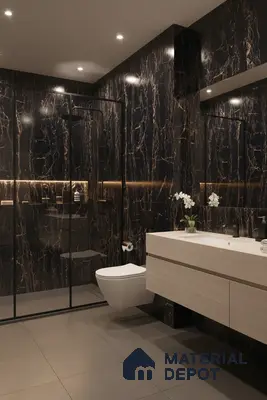 Marble Wall & Floor Tile TL 05153 Marblis Onyx Whisper 4 ft x 2 ft Vitrified  High Gloss Finish - 9 mm (Random 6) | Suitable for Living Room, Bedroom & Bathroom