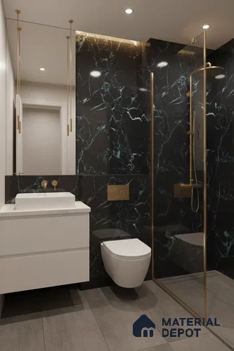 Marble Wall & Floor Tile TL 05154 Marblis Shadow Vein 4 ft x 2 ft Vitrified Endless High Gloss Finish - 9 mm (Random 4) | Suitable for Living Room, Bedroom & Bathroom