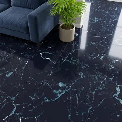 Marble Wall & Floor Tile TL 05154 Marblis Shadow Vein 4 ft x 2 ft Vitrified Endless High Gloss Finish - 9 mm (Random 4) | Suitable for Living Room, Bedroom & Bathroom