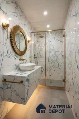 Marble Wall & Floor Tile TL 05155 Marblis Glacial Grace 4 ft x 2 ft Vitrified Endless Glossy Finish - 9 mm (Random 3) | Suitable for Living Room, Bedroom & Bathroom