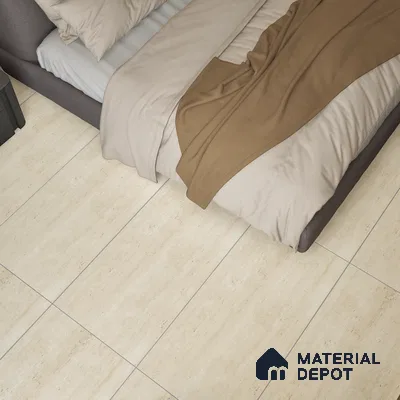 Marble Travertine Wall & Floor Tile TL 05157 Wheat Beige 4 ft x 2 ft Matte Finish Vitrified Tile - 9 mm | 6 Random Designs | Suitable for Living Room, Dining, Feature / Accent Walls