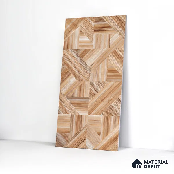 Wooden Wall & Floor Tile TL 05166 Mokuzai Tawny Grain 4 ft x 2 ft Vitrified Laminate Matte Finish - 9 mm | Suitable for Living Room, Bedroom & Bathroom
