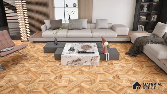 Wooden Wall & Floor Tile TL 05166 Mokuzai Tawny Grain 4 ft x 2 ft Vitrified Laminate Matte Finish - 9 mm  | Suitable for Living Room, Bedroom & Bathroom