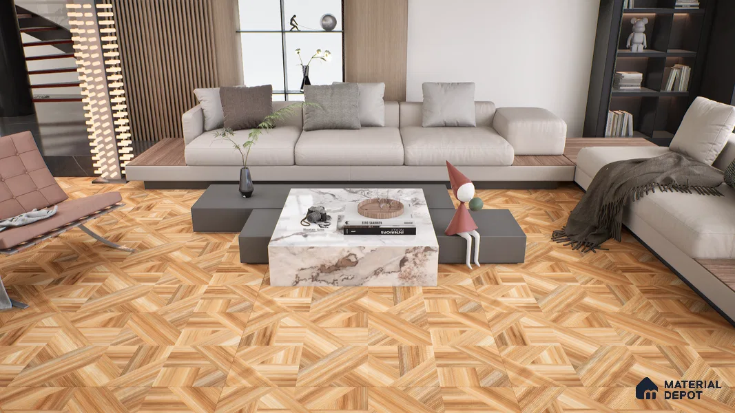 Wooden Wall & Floor Tile TL 05166 Mokuzai Tawny Grain 4 ft x 2 ft Vitrified Laminate Matte Finish - 9 mm | Suitable for Living Room, Bedroom & Bathroom