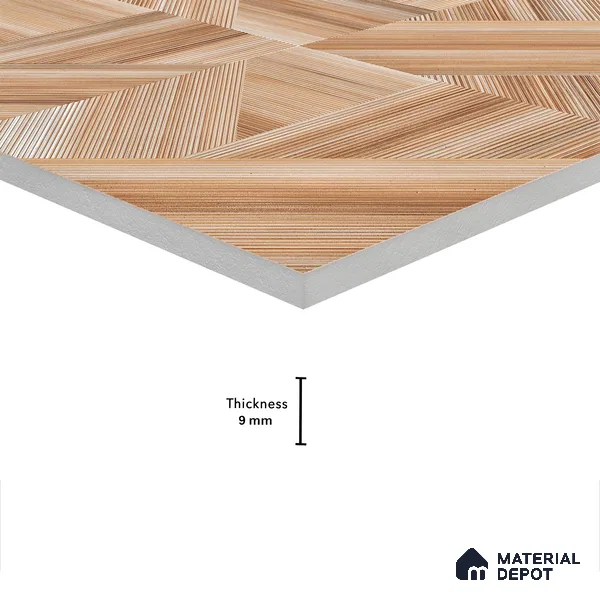 Wooden Wall & Floor Tile TL 05166 Mokuzai Tawny Grain 4 ft x 2 ft Vitrified Laminate Matte Finish - 9 mm | Suitable for Living Room, Bedroom & Bathroom