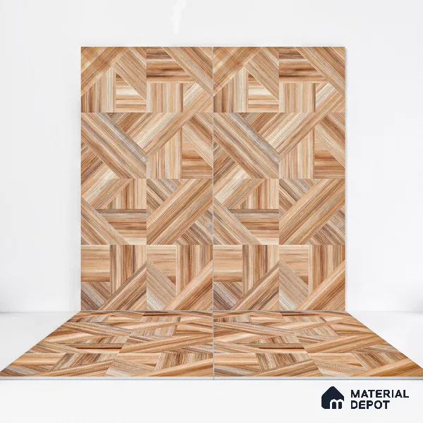Wooden Wall & Floor Tile TL 05166 Mokuzai Tawny Grain 4 ft x 2 ft Vitrified Laminate Matte Finish - 9 mm | Suitable for Living Room, Bedroom & Bathroom