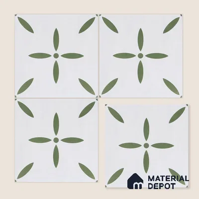 Moroccan Wall & Floor Tile TL 05173 Zellige Urban Green Multi Colour 1 ft x 1 ft Porcelain Matte Finish - 9 mm | Suitable for Kitchen, Bathroom, Balcony | Please Expect a Slight Variation of Pattern