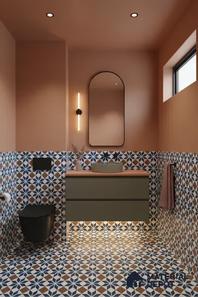 Moroccan Tile TL 05178 B Zellige Monochrome Blue Multi Colour 1 ft x 1 ft Vitrified Matte Finish - 9 mm | Suitable for Kitchen, Bathroom, Balcony Floor & Wall | Please Expect a Slight Variation of Pattern
